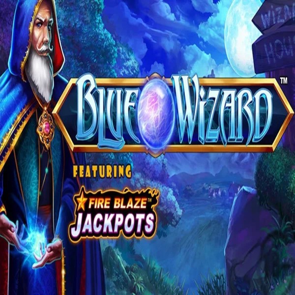 Blue Wizard Fire Blaze Jackpots casino game by Rarestone Gaming – featured logo at Herospin Casino