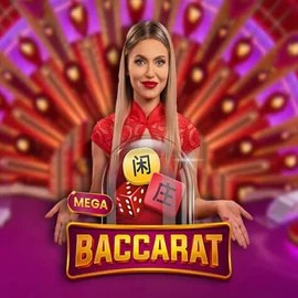 Mega Baccarat logo by Pragmatic Play at Herospin Casino